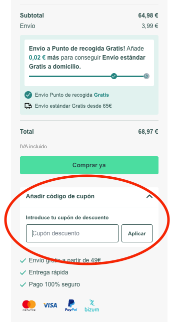 aplicar cupon dosfarma