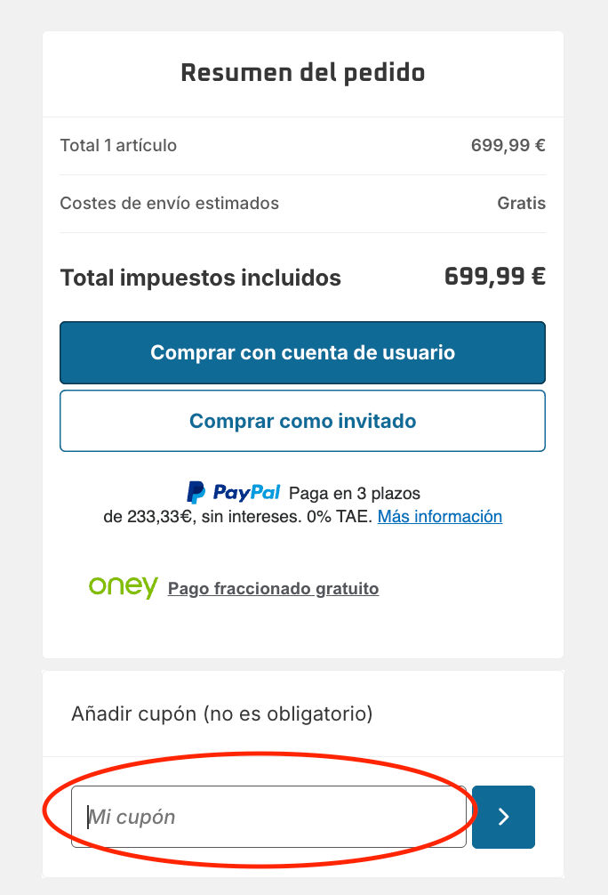 como se aplica un cupon rowenta