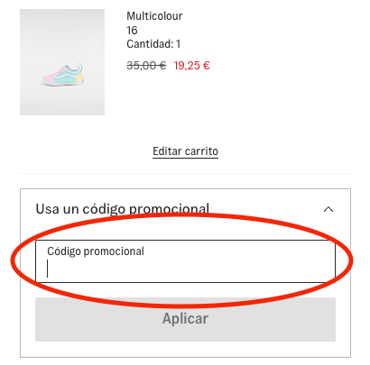 Donde aplicar el codigo descuento Vans