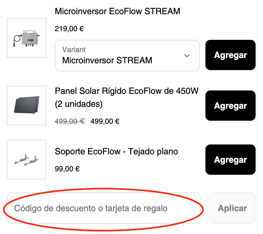 Como aplicar un codigo descuento EcoFlow