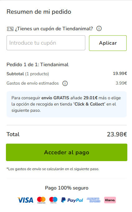 como aplicar un cupon tiendanimal
