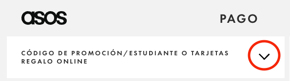 Paso 1 para aplicar el codigo promocional ASOS