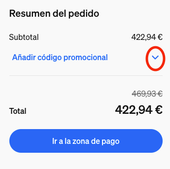Paso 1 de donde aplicar el codigo descuento de Philips Hue