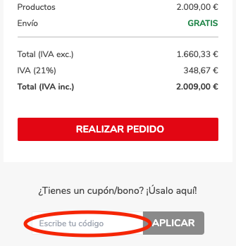 Donde aplicar el cupon de Conforama