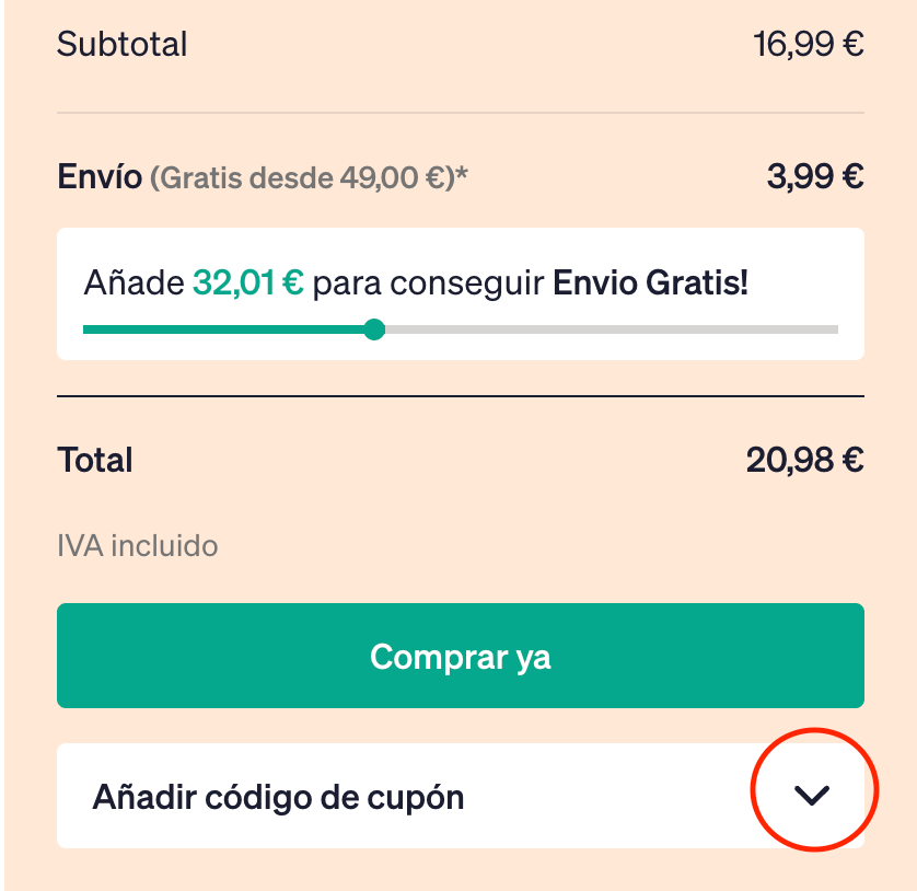 Donde aplicar el cupon Atida, paso 1