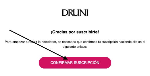 Boton para confirmar la suscripcion a Druni
