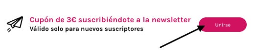 Boton de suscripcion a la newsletter de Druni para conseguir el cupon de 3 euros