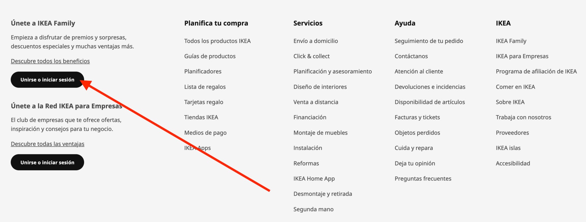 Boton para unirte al club Ikea Family