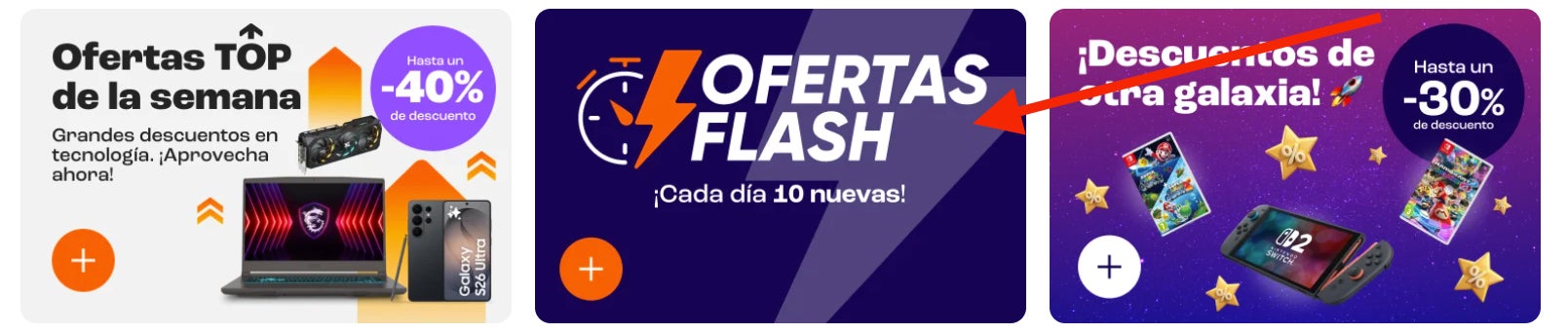 Seccion de Ofertas Flash PcComponentes