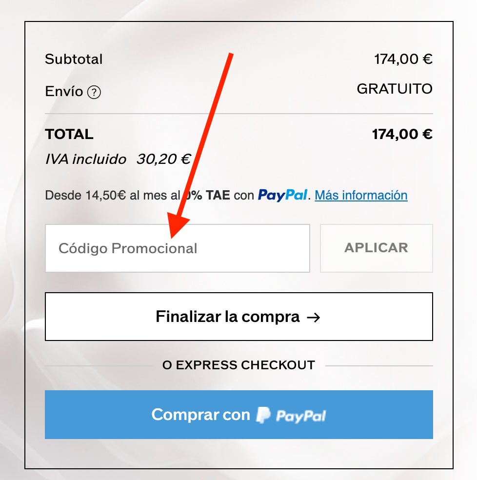 Donde aplicar el codigo promocional Shiseido