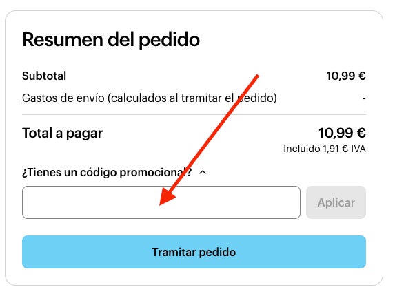 Donde aplicar el codigo descuento Vistaprint