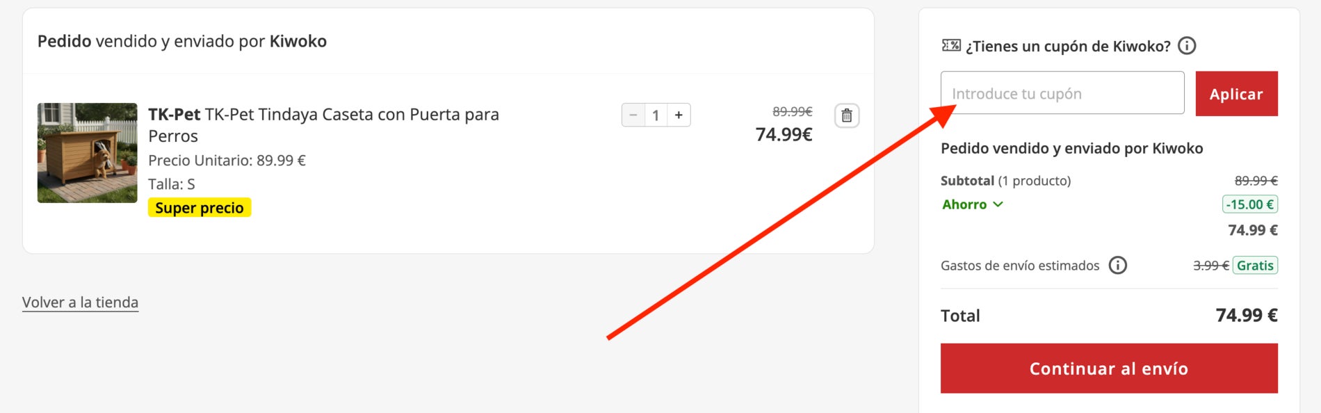 Donde aplicar el cupon descuento Kiwoko