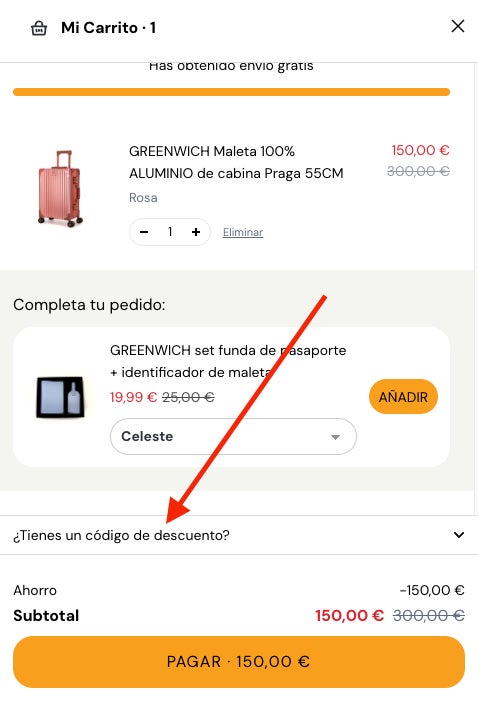 Donde aplicar el codigo descuento Greenwich