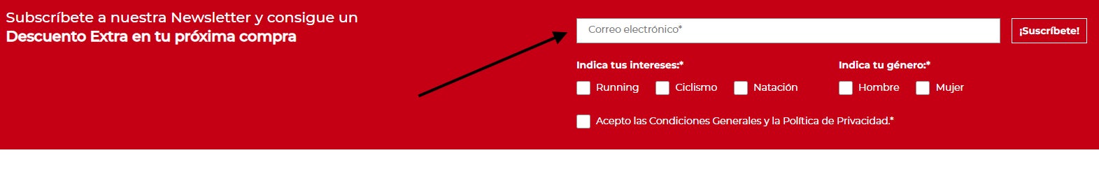 Como conseguir el cupon de bienvenida 365rider con la newsletter