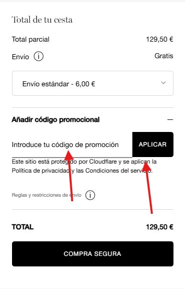 Donde aplicar el codigo promocional lancome