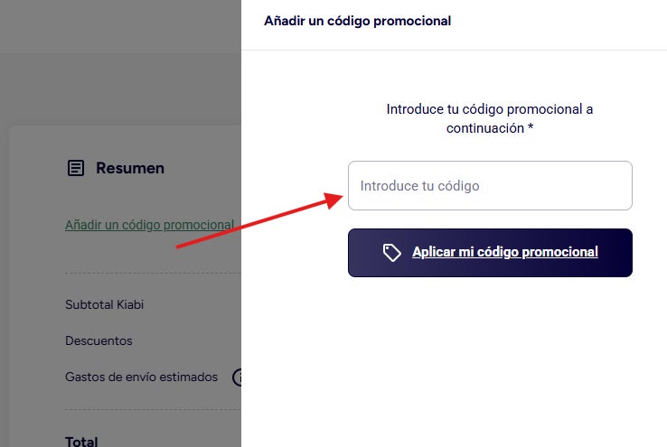 Donde aplicar el codigo descuento kiabi 