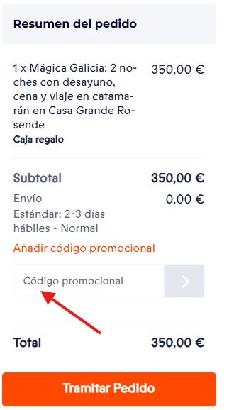 donde aplicar el codigo descuento smartbox en la cesta