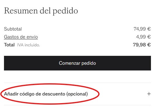 como desplegar el recuadro para el codigo descuento westwing