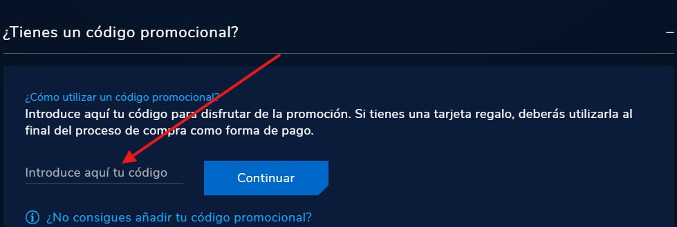 donde podemos escribir el codigo promocional cinesa