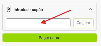 casilla donde puedes aplicar el cupon descuento flixbus