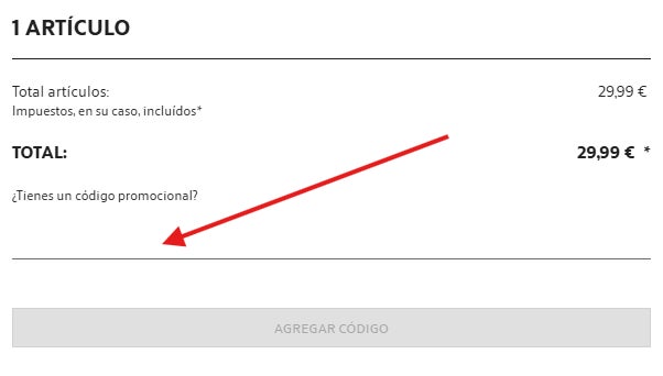 linea donde puedes pegar el código promocional zara home