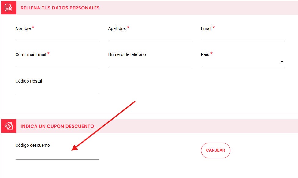 donde podemos escribir el codigo descuento terra mitica