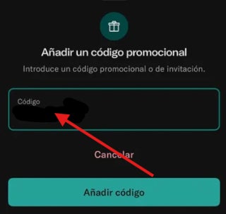 donde podemos escribir o aplicar el codigo promocional n26