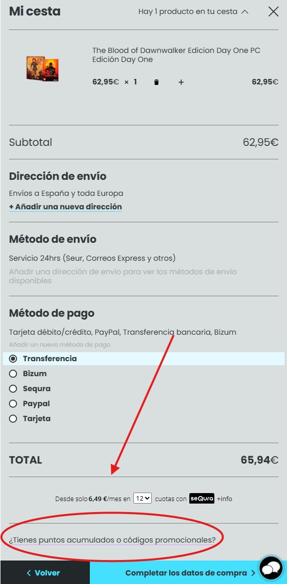 como llegar al recuadro para poder canjear el codigo descuento xtralife