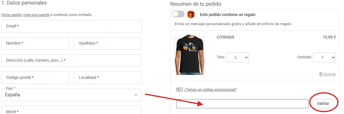 donde podemos escribir o aplicar el cupon descuento la tostadora