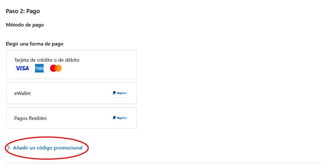 donde encontrar la casilla para el cupon descuento microsoft store